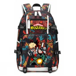 My Hero Academia Anime Print School Backpack Large Capacity Unisex Bookbag for Boys Girls Travel Casual Daypack