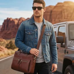 BULLCAPTAIN Briefcase Shoulder Bag Men's Genuine Leather 14 Inch Laptop Handbag Office Business Men's Fashion Simple Briefcase