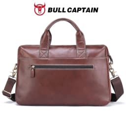 BULLCAPTAIN Briefcase Shoulder Bag Men's Genuine Leather 14 Inch Laptop Handbag Office Business Men's Fashion Simple Briefcase