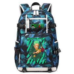 One Piece Zoro Print Large Capacity School Backpack For Kids Teens Anime Bookbag