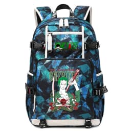 One Piece Zoro Print Large Capacity School Backpack For Kids Teens Anime Bookbag