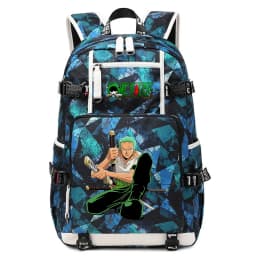 One Piece Zoro Print Large Capacity School Backpack For Kids Teens Anime Bookbag
