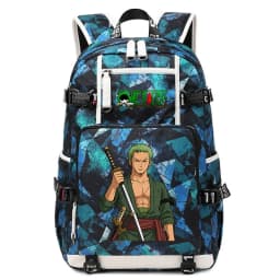 One Piece Zoro Print Large Capacity School Backpack For Kids Teens Anime Bookbag