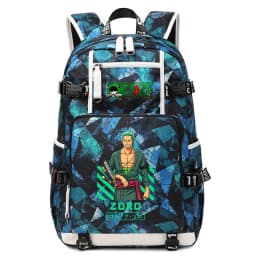 One Piece Zoro Print Large Capacity School Backpack For Kids Teens Anime Bookbag