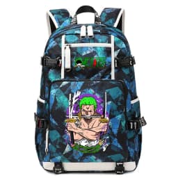 One Piece Zoro Print Large Capacity School Backpack For Kids Teens Anime Bookbag
