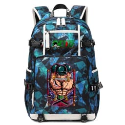 One Piece Zoro Print Large Capacity School Backpack For Kids Teens Anime Bookbag