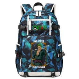 One Piece Zoro Print Large Capacity School Backpack For Kids Teens Anime Bookbag