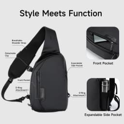 Tigernu Fashion Men's Shoulder Bag Travel Chest Bags for Men Water-Resistant Sling Bag Cross Bag Large Capacity 11 Inch IPad Bag
