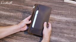 CONTACT'S Genuine Leather Family Passport Clutch Wallets Vintage Men Travel Clutch Bags Passport Cover Card Holder Phone Pocket