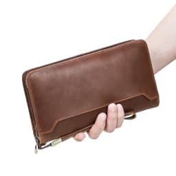 CONTACT'S Genuine Leather Family Passport Clutch Wallets Vintage Men Travel Clutch Bags Passport Cover Card Holder Phone Pocket