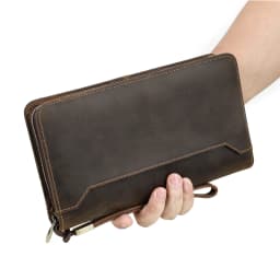 CONTACT'S Genuine Leather Family Passport Clutch Wallets Vintage Men Travel Clutch Bags Passport Cover Card Holder Phone Pocket