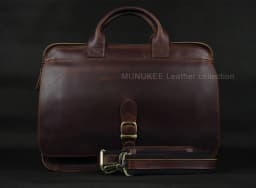 Luxury Genuine Leather Men Briefcase Business Bag Leather Portfolio Laptop Bag Shoulder Messenger Bag Male Document Office Bag