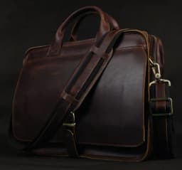 Luxury Genuine Leather Men Briefcase Business Bag Leather Portfolio Laptop Bag Shoulder Messenger Bag Male Document Office Bag