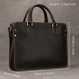 Genuine Leather Mens Briefcase 15 inch Business Laptop Handbag Computer Bag Cowhide Male Shoulder bag Cow Leather Men Bag Tote