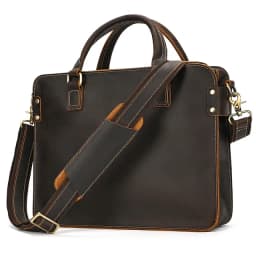 Genuine Leather Mens Briefcase 15 inch Business Laptop Handbag Computer Bag Cowhide Male Shoulder bag Cow Leather Men Bag Tote