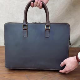Original Business Casual Genuine Leather Briefcase, Hand-Held Bag, Top Layer Cowhide Computer Bag, Single-Shoulder Bag