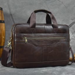 Luxury Brand Leather Men Laptop Bag 14 Inch Genuine Leather Business Bag Male Briefcases Work Tote With Strap Male Messenger Bag