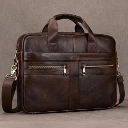 Luxury Brand Leather Men Laptop Bag 14 Inch Genuine Leather Business Bag Male Briefcases Work Tote With Strap Male Messenger Bag