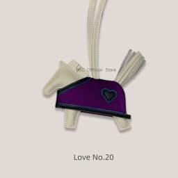 Rodeo Rodeo Coeur Handmade Leather Horse Bag Charm, Genuine Sheepskin & Suede Leather Bag Accessory, Heart Design Bag Pendant