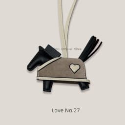 Rodeo Rodeo Coeur Handmade Leather Horse Bag Charm, Genuine Sheepskin & Suede Leather Bag Accessory, Heart Design Bag Pendant