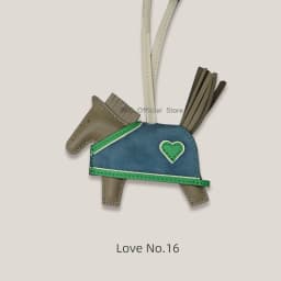 Rodeo Rodeo Coeur Handmade Leather Horse Bag Charm, Genuine Sheepskin & Suede Leather Bag Accessory, Heart Design Bag Pendant