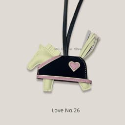 Rodeo Rodeo Coeur Handmade Leather Horse Bag Charm, Genuine Sheepskin & Suede Leather Bag Accessory, Heart Design Bag Pendant