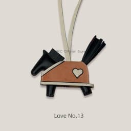 Rodeo Rodeo Coeur Handmade Leather Horse Bag Charm, Genuine Sheepskin & Suede Leather Bag Accessory, Heart Design Bag Pendant
