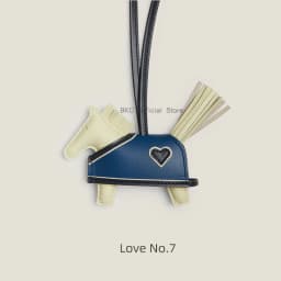 Rodeo Rodeo Coeur Handmade Leather Horse Bag Charm, Genuine Sheepskin & Suede Leather Bag Accessory, Heart Design Bag Pendant
