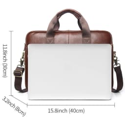 SCHLATUM Genuine Leather Briefcases Hard For Men 15.6 Inch Office Bussiness Computer Bag Vintage Handbags Laptop Briefcase Bags
