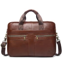 SCHLATUM Genuine Leather Briefcases Hard For Men 15.6 Inch Office Bussiness Computer Bag Vintage Handbags Laptop Briefcase Bags