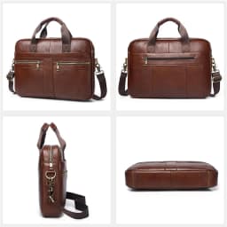 SCHLATUM Genuine Leather Briefcases Hard For Men 15.6 Inch Office Bussiness Computer Bag Vintage Handbags Laptop Briefcase Bags