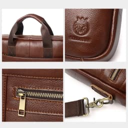SCHLATUM Genuine Leather Briefcases Hard For Men 15.6 Inch Office Bussiness Computer Bag Vintage Handbags Laptop Briefcase Bags