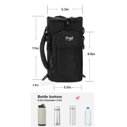 Multifunctional Insulated Water Bottle Bag with Shoulder Crossbody Handheld Ideal for Hiking Cycling Camping Fishing