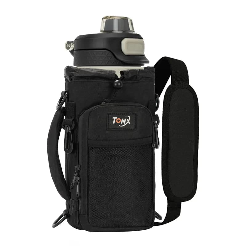 Multifunctional Insulated Water Bottle Bag with Shoulder Crossbody Handheld Ideal for Hiking Cycling Camping Fishing