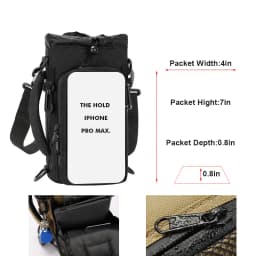 Multifunctional Insulated Water Bottle Bag with Shoulder Crossbody Handheld Ideal for Hiking Cycling Camping Fishing
