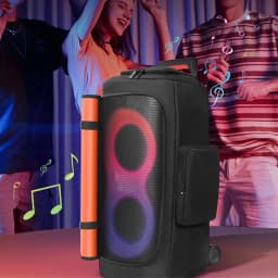 Padded Speaker Protective Cover with Mic Pocket Double-Sided Speaker Storage Bag Zipper Closure for JBL PARTYBOX 310/320