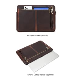 Laptop Briefcase Men For Macbook Air Pro 13 14 15 inch Cowhide Handbag Sleeve Tablet Pouch Case Lenovo Thinkpad Matebook Funda