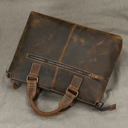 Fashion Crazy Horse Leather Briefcase Bag Men Laptop Bags Men OfficeTote Bag Cow Leather Handbag A4 Portfolio Men's Hand Bags
