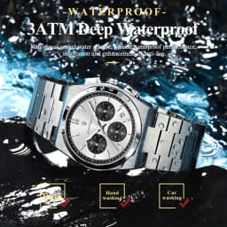 POEDAGAR Top Business Men's Watch Chronograph Date Stainless Steel Classic Man Clock Waterproof Luminous Quartz Watches For Men