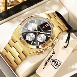 POEDAGAR Top Business Men's Watch Chronograph Date Stainless Steel Classic Man Clock Waterproof Luminous Quartz Watches For Men
