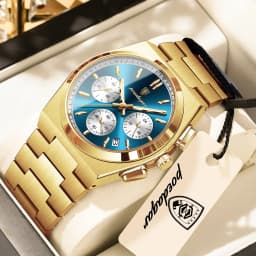 POEDAGAR Top Business Men's Watch Chronograph Date Stainless Steel Classic Man Clock Waterproof Luminous Quartz Watches For Men