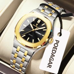 POEDAGAR Square Woman Watch Date Week Waterproof Luminous Ladies Watch Stainless Steel Quartz Fashion Women's Watches Reloj Gift