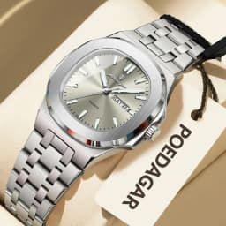 POEDAGAR Square Woman Watch Date Week Waterproof Luminous Ladies Watch Stainless Steel Quartz Fashion Women's Watches Reloj Gift