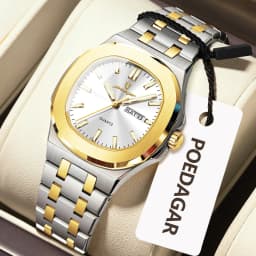 POEDAGAR Square Woman Watch Date Week Waterproof Luminous Ladies Watch Stainless Steel Quartz Fashion Women's Watches Reloj Gift