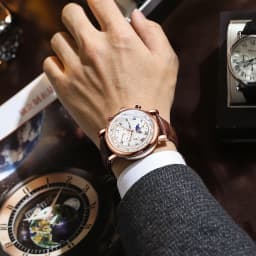 Chenxi 976 Leather Chronograph Date Men's Phase Of The Moon Timing Business Luminous Quartz Watch Relojes Para Hombres