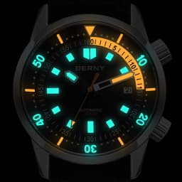 BERNY Men's Dive Watches 200M Waterproof Super Luminous Automatic Mechanical Diver Watch 42mm Sapphire Swim Diving Wristwatch