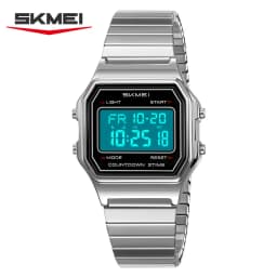 SKMEI 2465 Luxury Men's Digital Watch Waterproof Stainless Steel Electronic Men's Watch LED Display Sport Clock Reloj Hombre