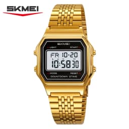 SKMEI 2465 Luxury Men's Digital Watch Waterproof Stainless Steel Electronic Men's Watch LED Display Sport Clock Reloj Hombre