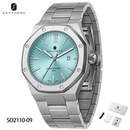 SAPPHERO Men's Watch, Stainless Steel Strap, Water-Resistant Design, Automatic Calendar, Festive Gifts, Exquisite Gift Box Clock