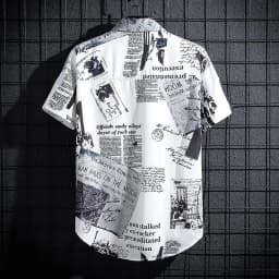 Men's Short sleeve Print Shirts Thin Beach Top Seaside Leisure Men's Essential Clothes
